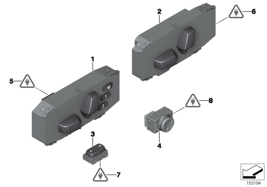 Diagram Seat adjustment switch, front for your 2008 BMW 328xi   