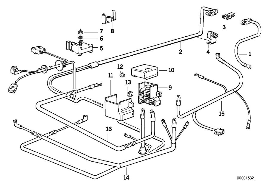 Diagram Battery cable/starter cable for your 2002 BMW M5   