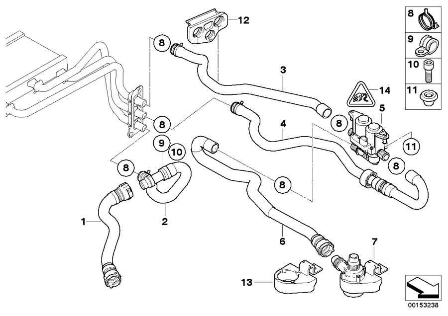 Diagram Water VALVE/WATER hose ihka High for your BMW M2 CS Racing  