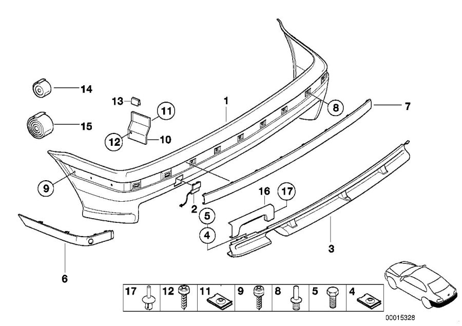 Diagram M Trim, rear for your BMW