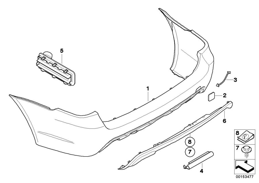 Le diagramme Habillage M arrière pour votre BMW