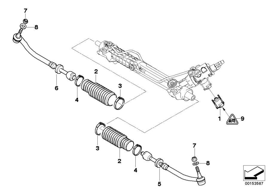 Diagram Steering LINKAGE/TIE rods for your 2007 BMW 750i   