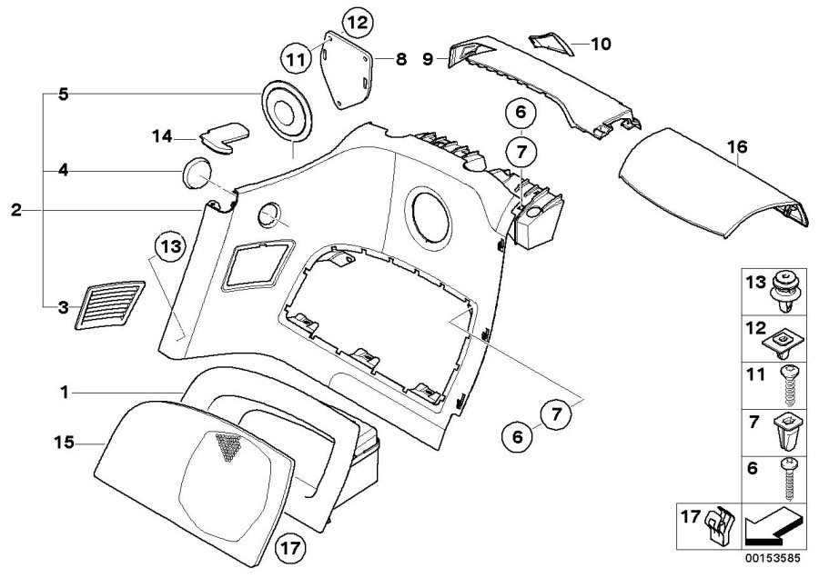 Diagram Lateral trim panel rear for your BMW