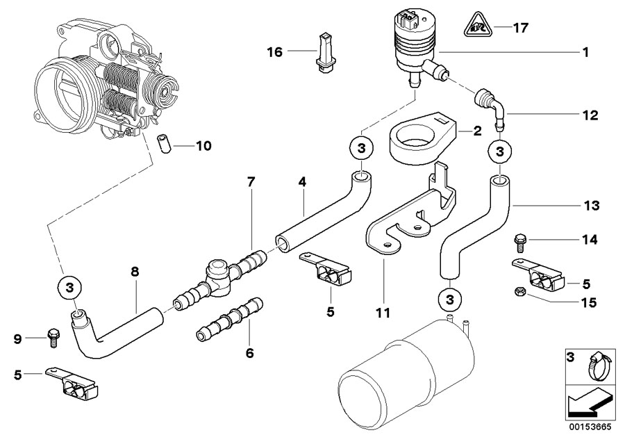 Diagram FUEL TANK BREATH.VALVE/DISTURB.AIR VALVE for your BMW X2  