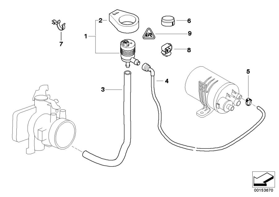 Diagram Fuel tank breather valve for your 2004 BMW X5   
