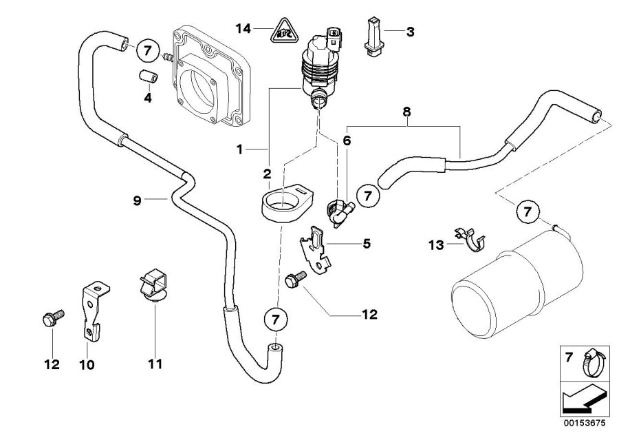 Diagram Fuel tank breather valve for your 2015 BMW X5   
