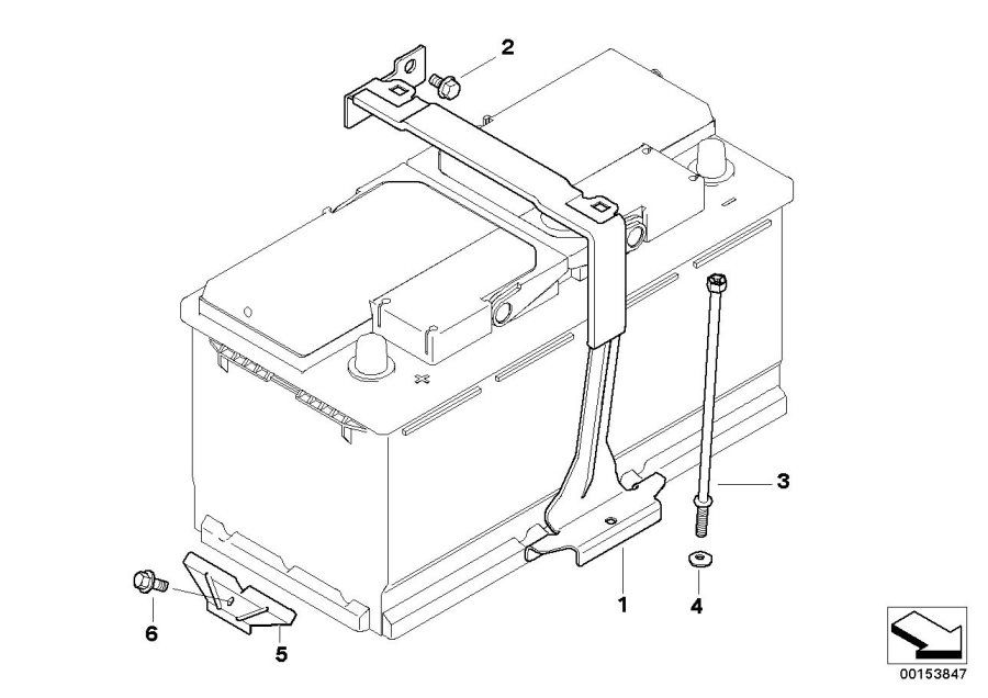 Diagram Battery holder and mounting parts for your 2023 BMW X3  30eX 