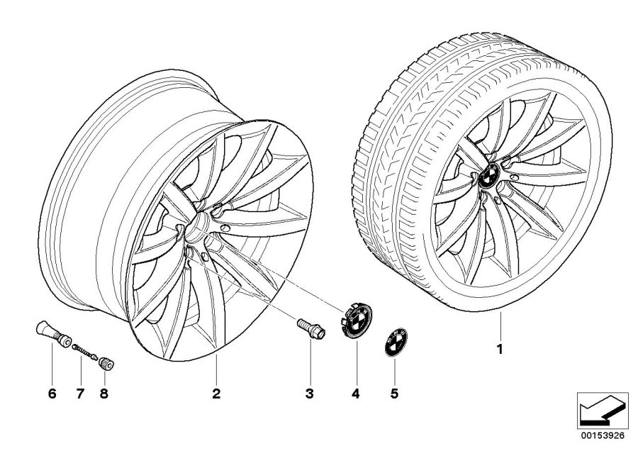 Diagram BMW LA wheel, star spoke 231 for your BMW