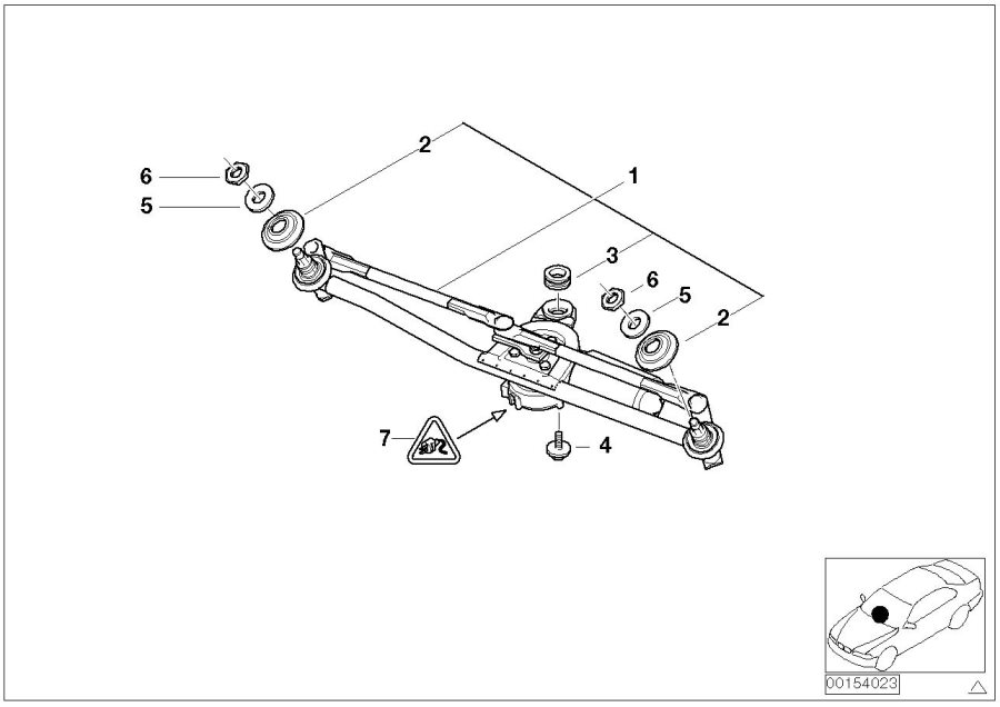 Diagram Windshield wiper system, lhd for your 2023 BMW X3  30eX 