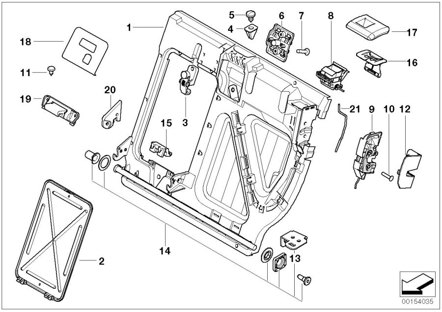 Diagram Seat, rear, seat frame, left for your 2023 BMW X3  30eX 