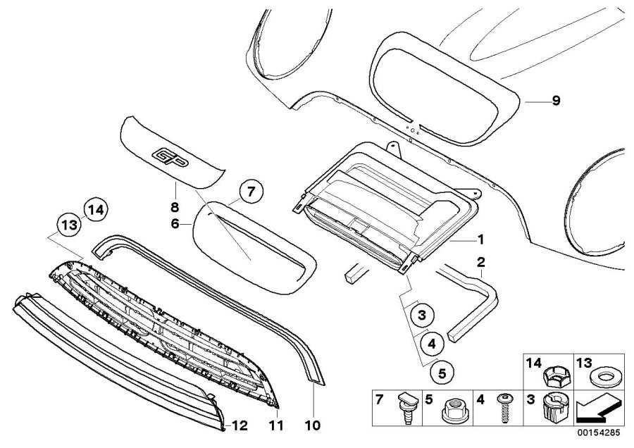 Diagram Exterior trim / grill for your MINI