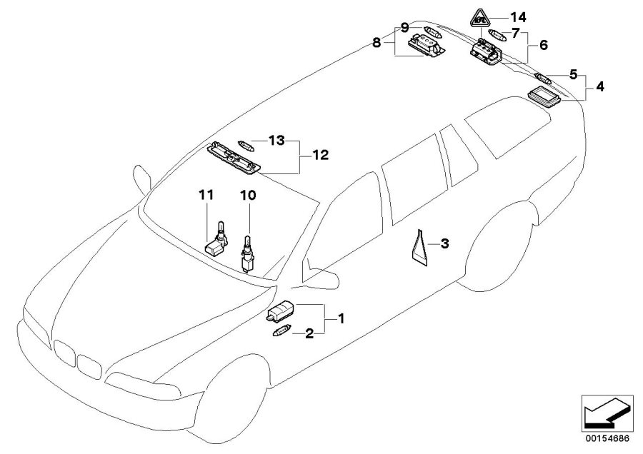 Diagram Various lamps for your 2020 BMW X1   