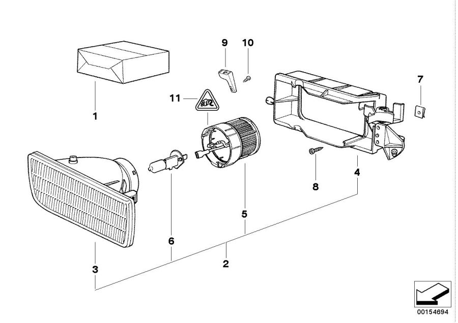 Diagram Single parts, fog lights for your BMW