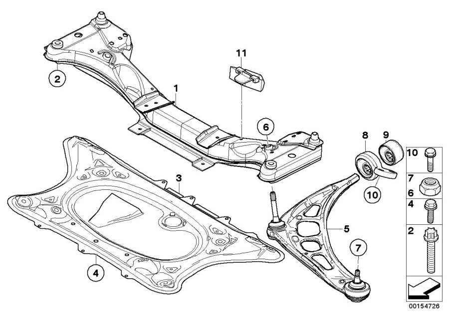 Diagram Front axle SUPPORT/WISHBONE for your BMW X2  