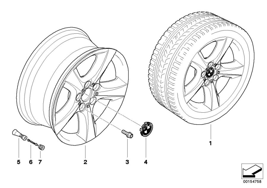 Diagram BMW la wheel, star spoke 210 for your BMW