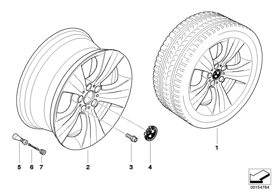 Diagram BMW la wheel, star spoke 213 for your BMW