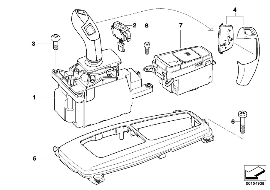 Diagram Gear selector switch for your 2008 BMW X5  3.0si 