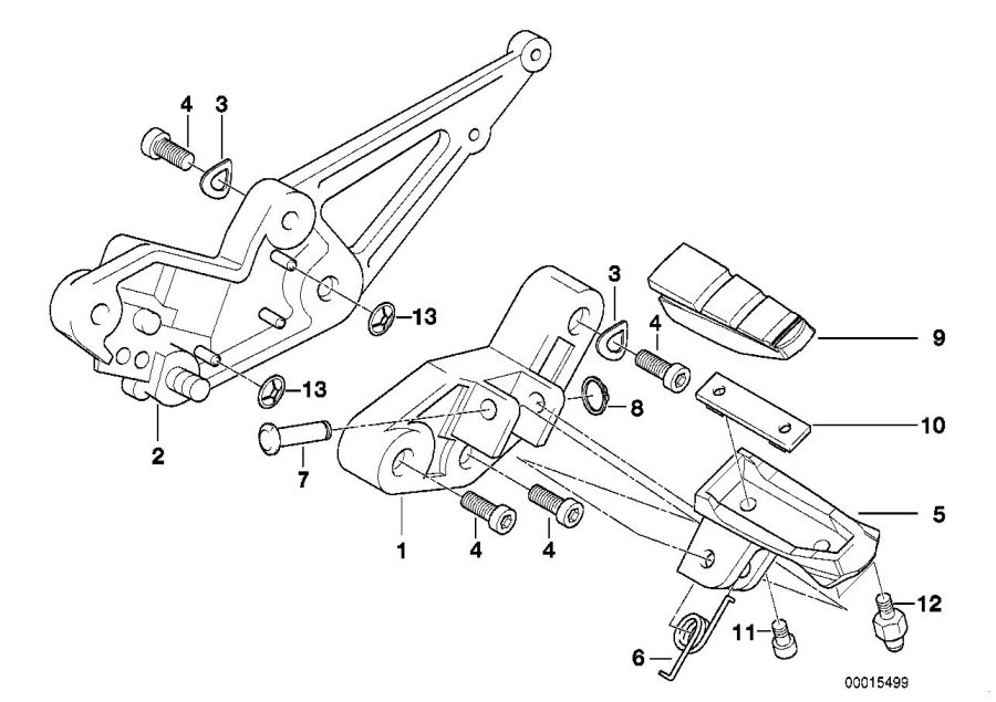 Diagram Footpeg PLATE/FRONT footpeg for your 2004 BMW K1200LT   