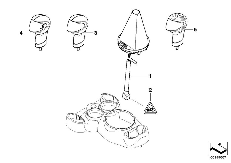 Diagram SELECTOR LEVER HANDLES / COVERS for your MINI