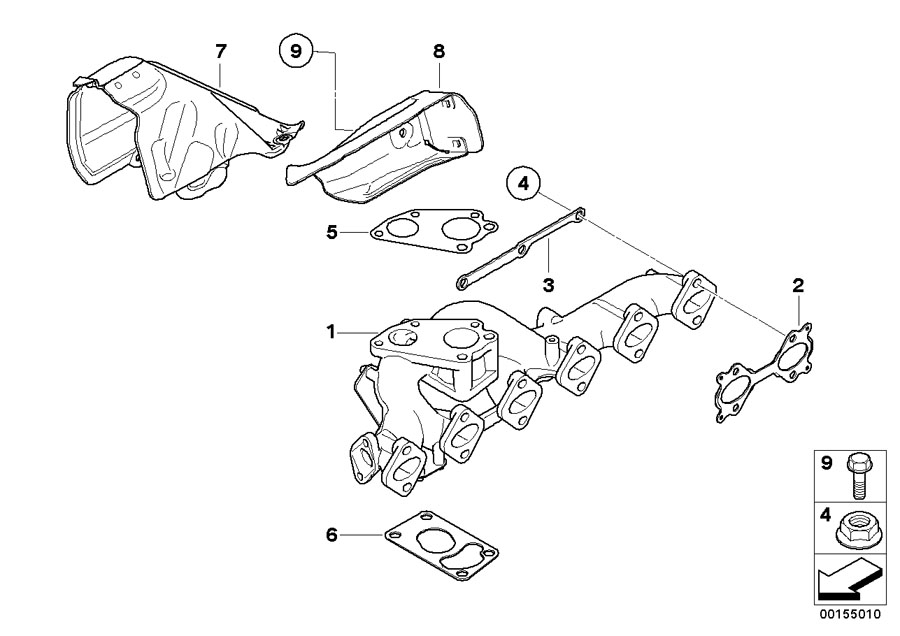 Diagram Exhaust manifold-agr for your 1995 BMW