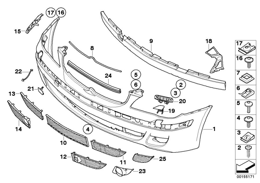 Diagram Trim cover, front for your 2004 BMW 645Ci   