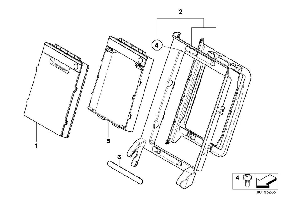 Diagram Rear seat ski bag for your 2012 BMW M6   