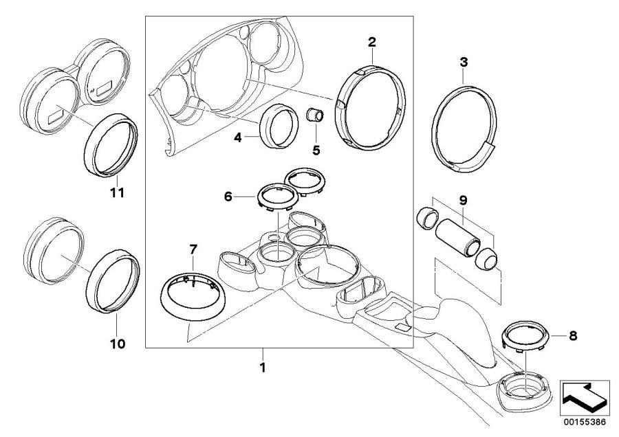 Diagram Retrofit chrome line, interior for your MINI