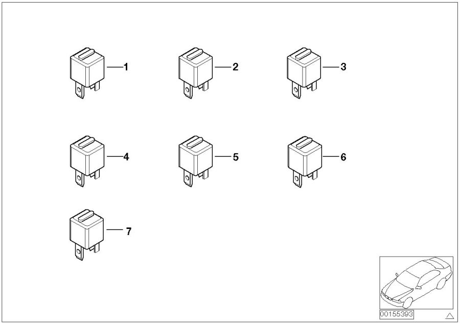 Diagram Various relays for your BMW