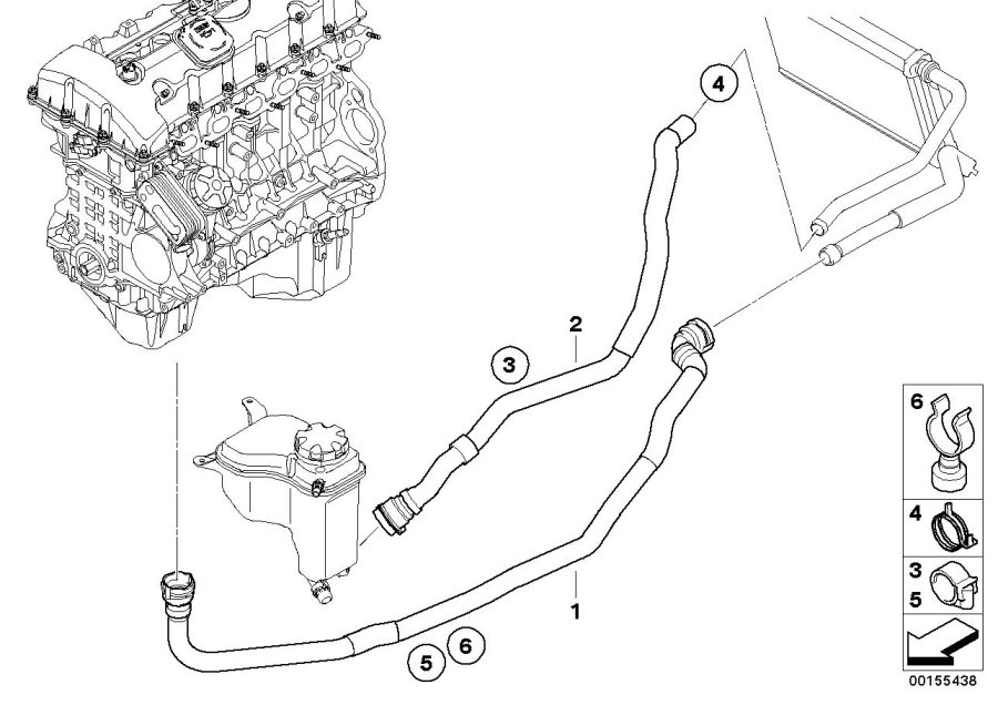 Diagram Water hoses for your 2012 BMW 640i   