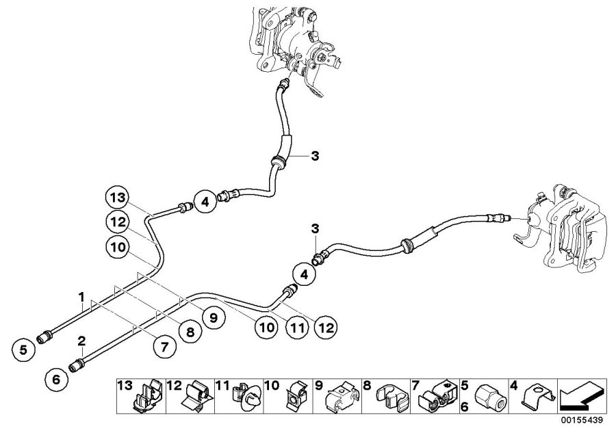 Diagram Brake pipe rear for your MINI