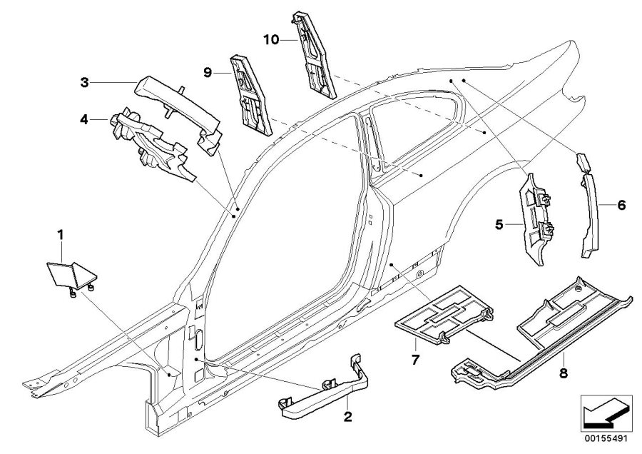 Diagram Cavity shielding, side frame for your 2013 BMW M6   