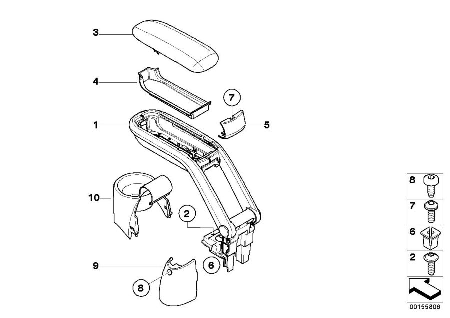 Diagram Armrest, centre console for your MINI