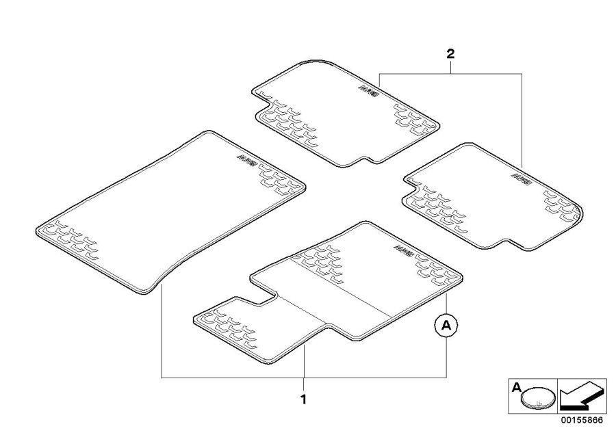 Diagram Rubber mat for your 2021 BMW 330i   