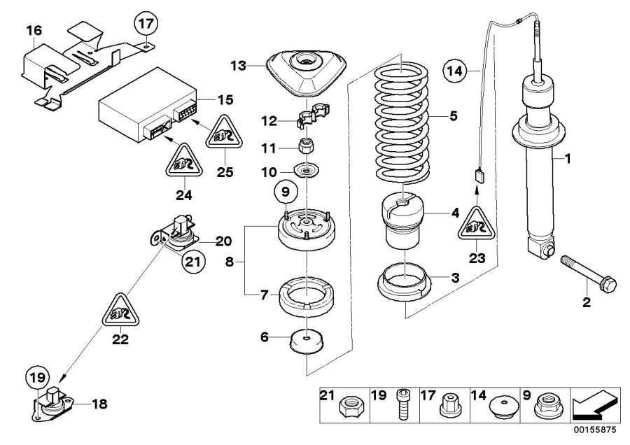 Diagram Rear spring strut EDC/CTRL UNIT/SENSOR for your 2012 BMW 750Li   