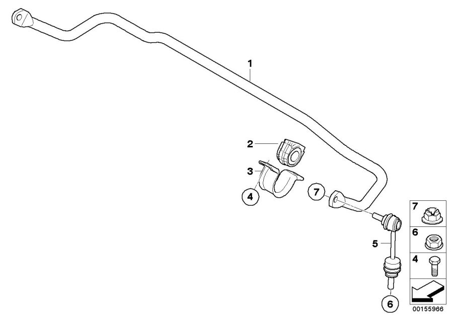 Diagram Stabilizer, rear for your BMW X2  
