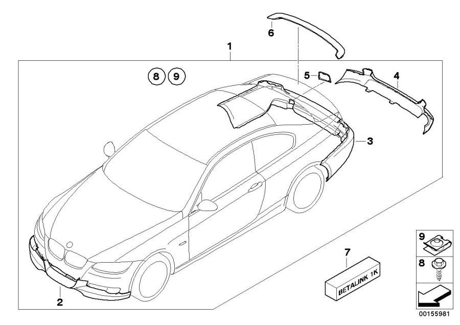 Diagram Aerodynamic package painted for your 2018 BMW M6   