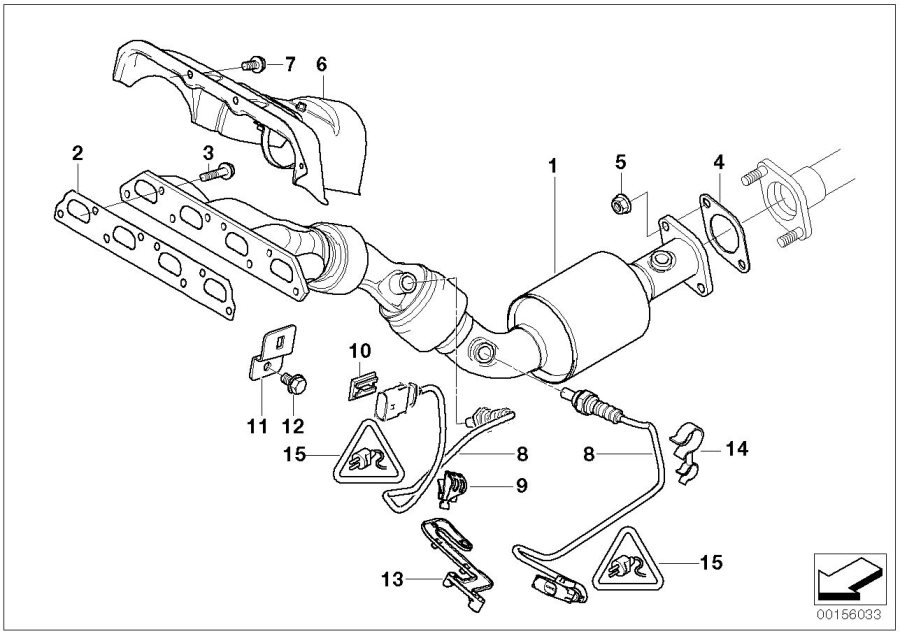 Diagram Exhaust manifold with catalyst for your MINI