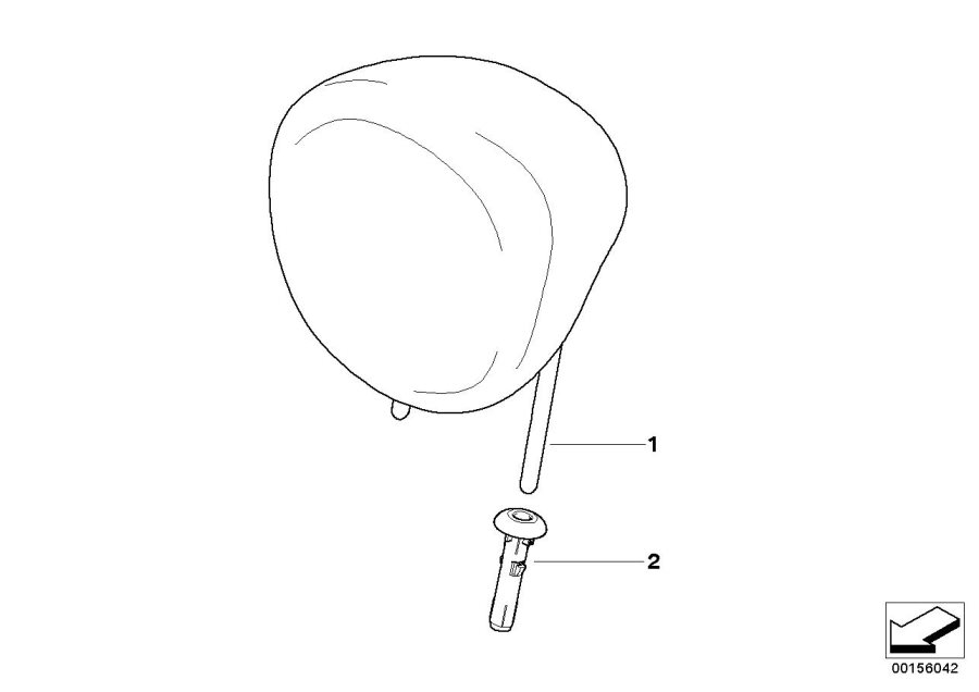 Diagram Rear seat head restraint for your MINI