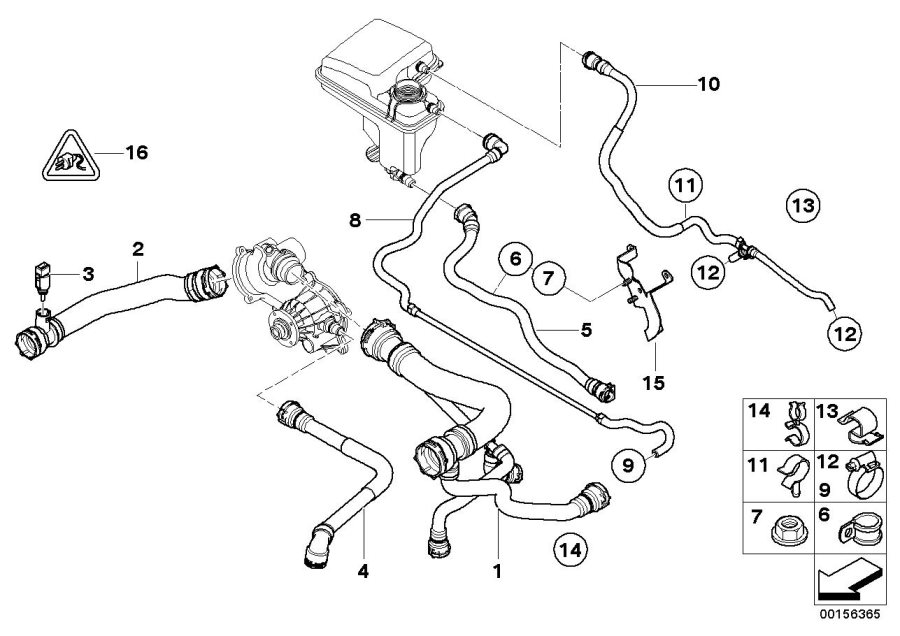 Diagram Cooling System Water Hoses for your 2014 BMW 640iX   