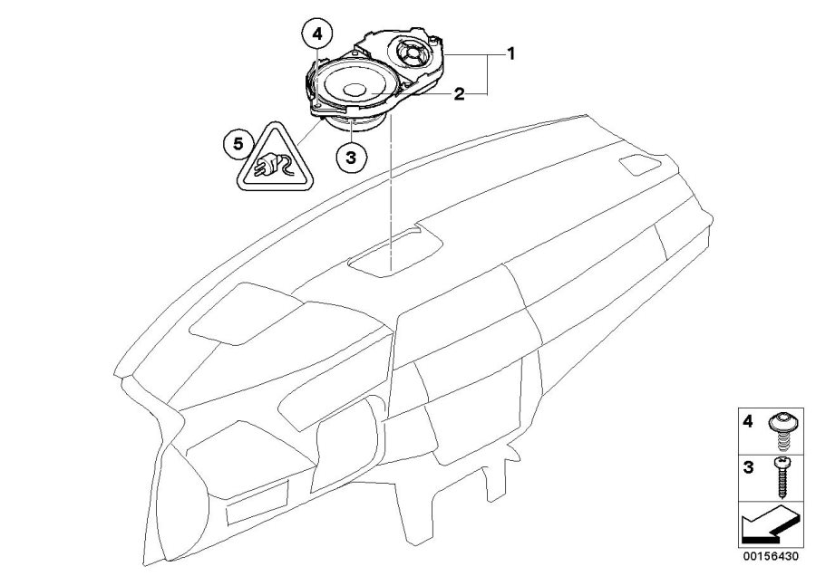 Le diagramme Haut-parleur tableau de bord pour votre BMW X6  