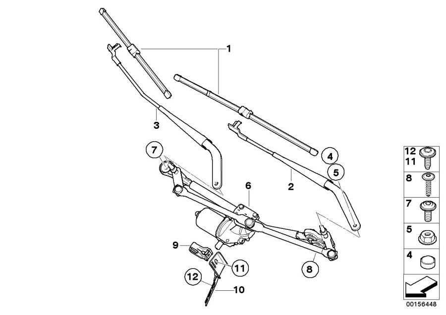 Diagram Single wiper parts for your 2010 BMW 650i   