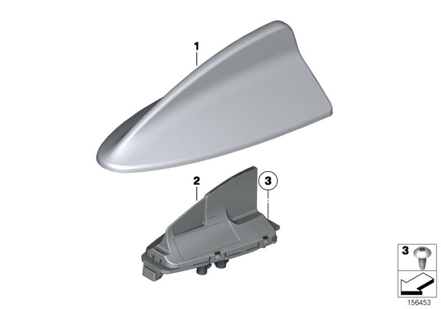 Diagram Single parts antenna for your 2015 BMW X3   