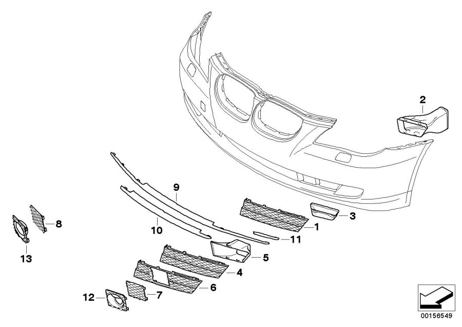 Diagram Trim, decor elements, front for your 2004 BMW 645Ci   