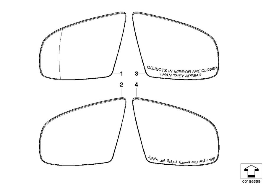 Diagram Mirror glass for your 2012 BMW M6   