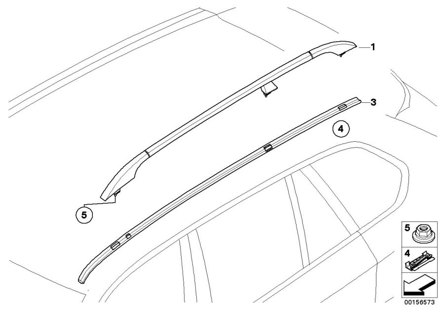 Diagram Retrofit, roof rail for your BMW 640iX  