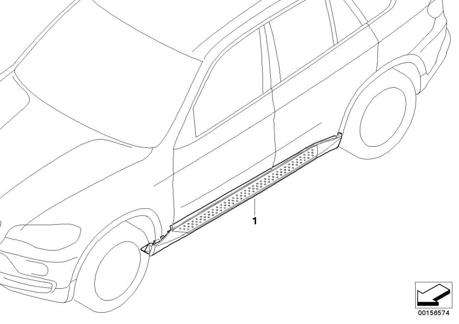 Le diagramme Post-équipement marchepied aluminium pour votre BMW