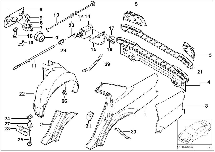 Diagram Side PANEL/TAIL trim for your BMW