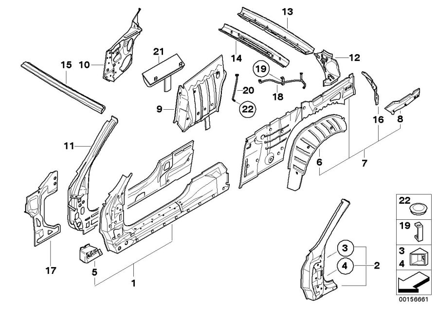 Diagram Body-side frame for your 1988 BMW M6   