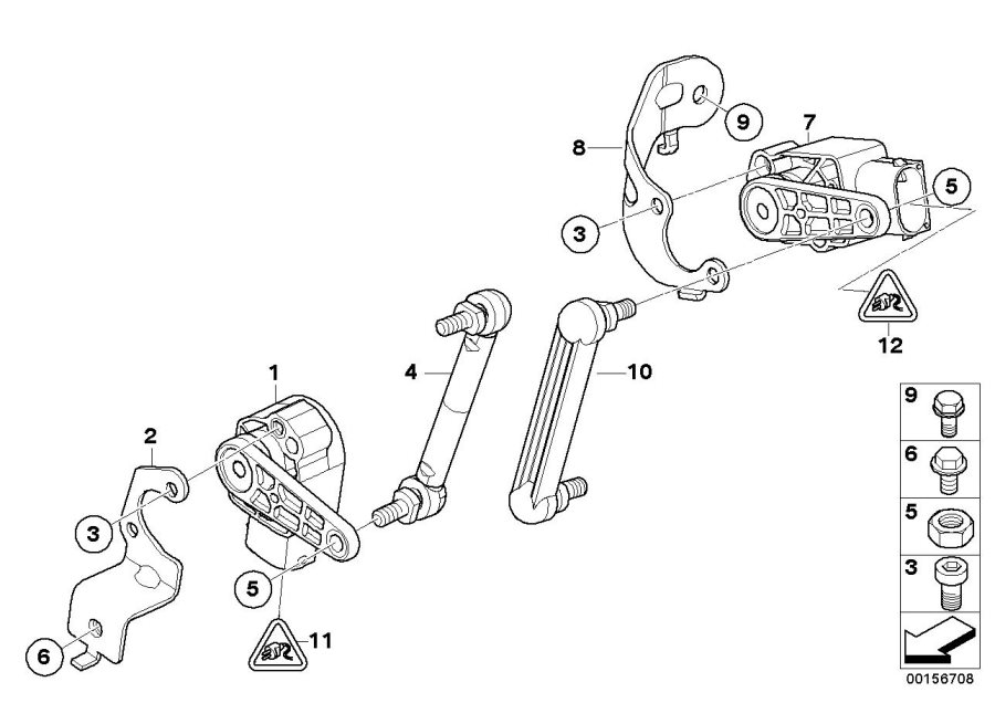 Diagram Headlight vertical aim control sensor for your 2012 BMW X5   