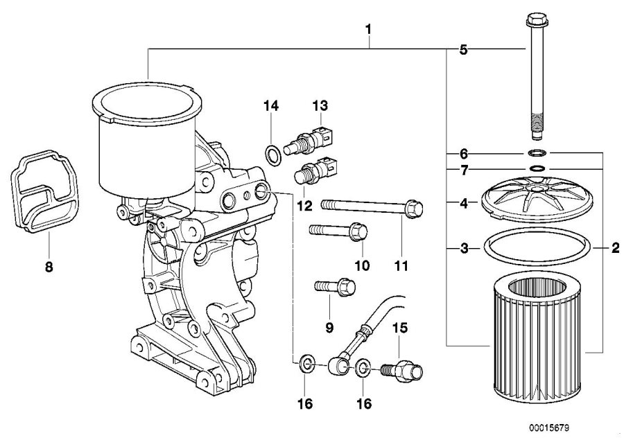 Diagram Lubrication system-oil filter for your 2005 BMW 750i   